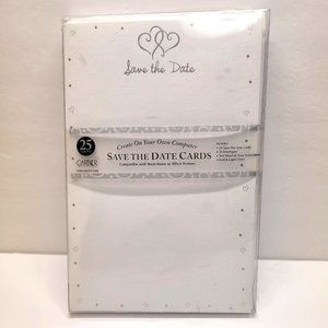 DIY Box of 23 Save the Date Cards & Envelopes Silver and White Gartner Studios